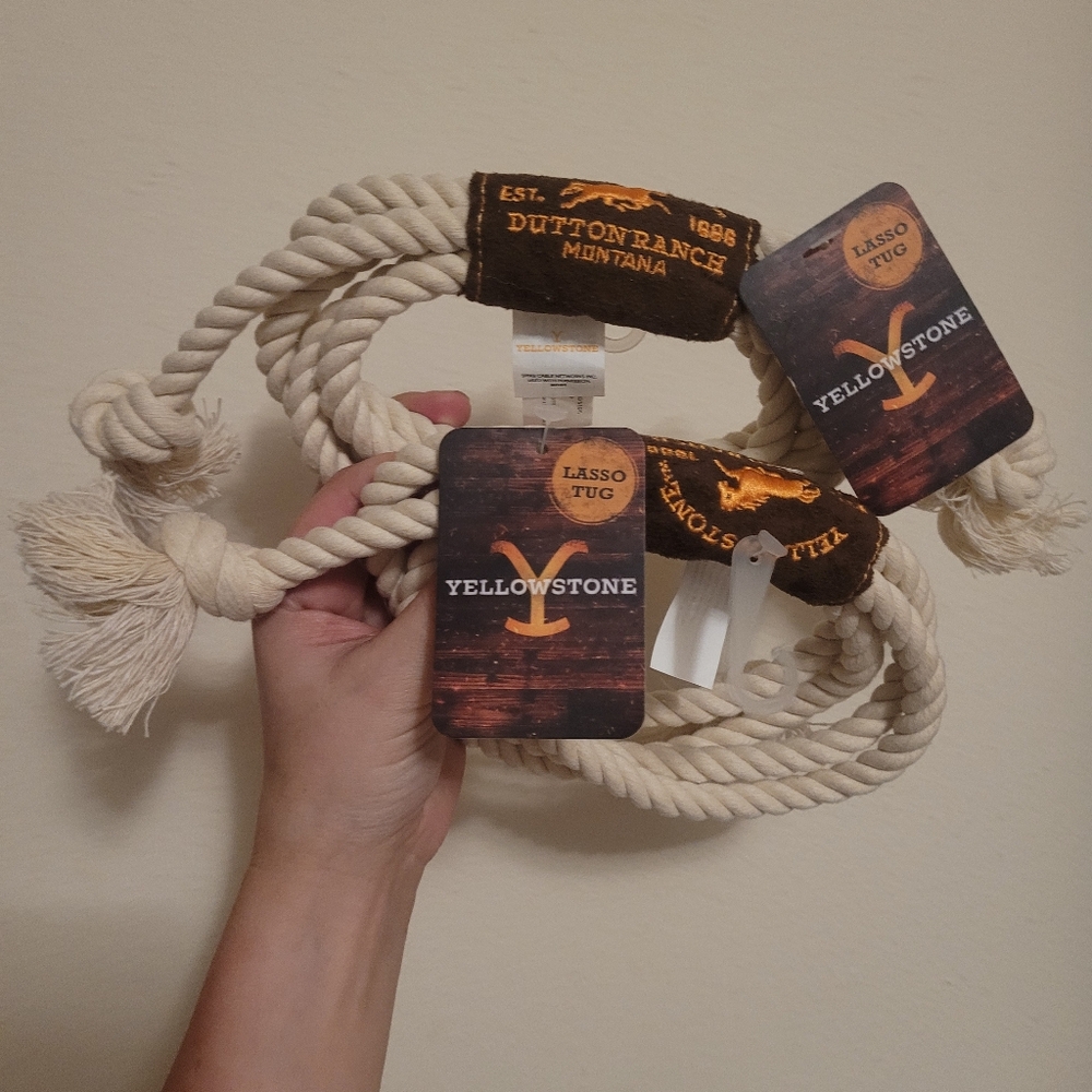 Set of 2 Yellowstone Rope Lasso Tough Stuffing-Free Dog Tug Toy